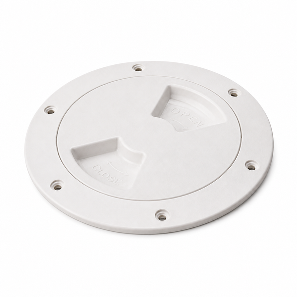Sea-Dog 336382-1 8-5/16" Textured White Marine Quarter-Turn Inspection Hatch with Internal Collar - Product View