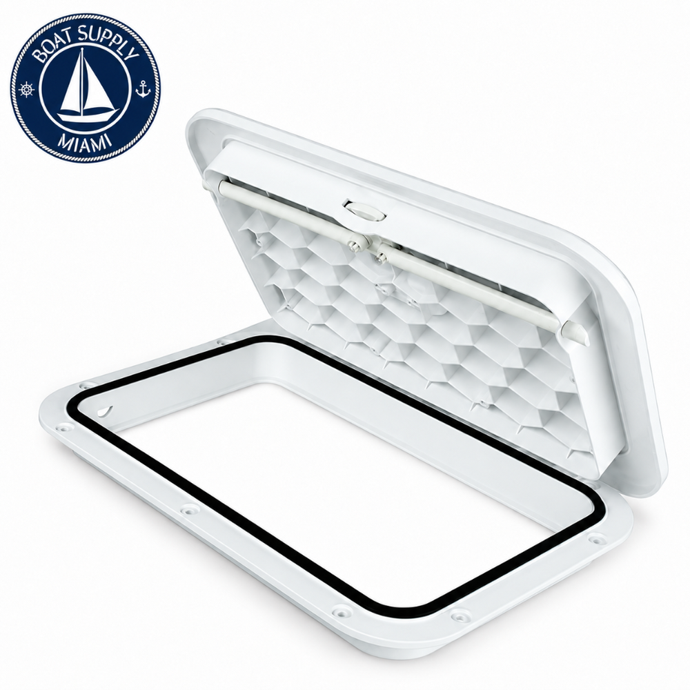 Sea-Dog 336520-3 Triple Latch Rectangular Marine Hatch 10-1/4" x 14" White