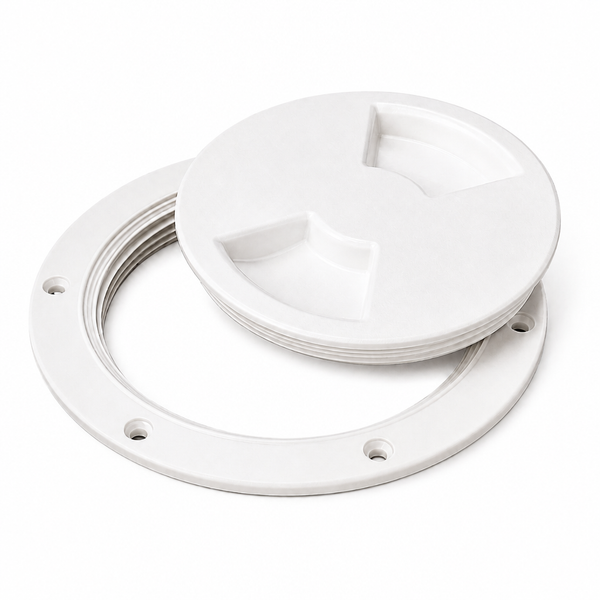 Sea-Dog 337140-1 Screw-Out Deck Plate 4" White - Product View