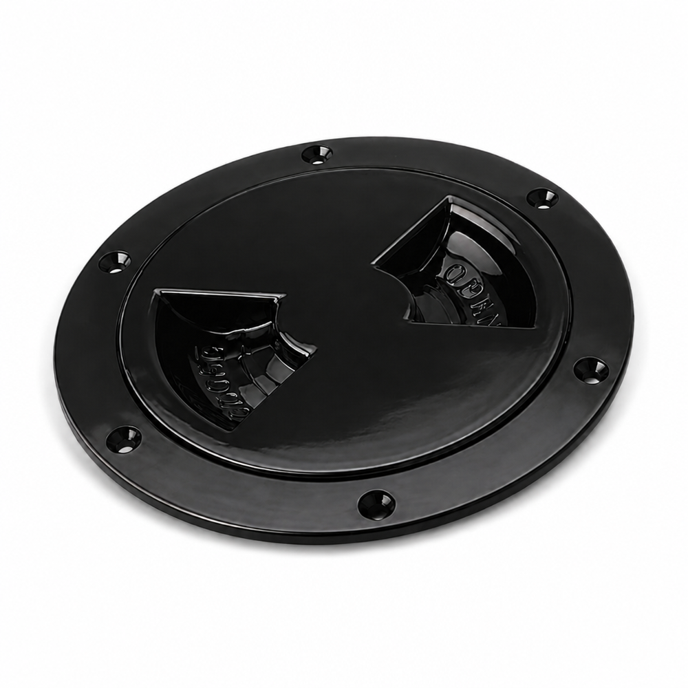 Sea-Dog 337145-1 Screw-Out Deck Plate 4" Black - Product View