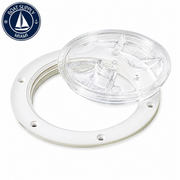 Sea-Dog 337161-1 Screw-Out Deck Plate 6" White with Clear Cover