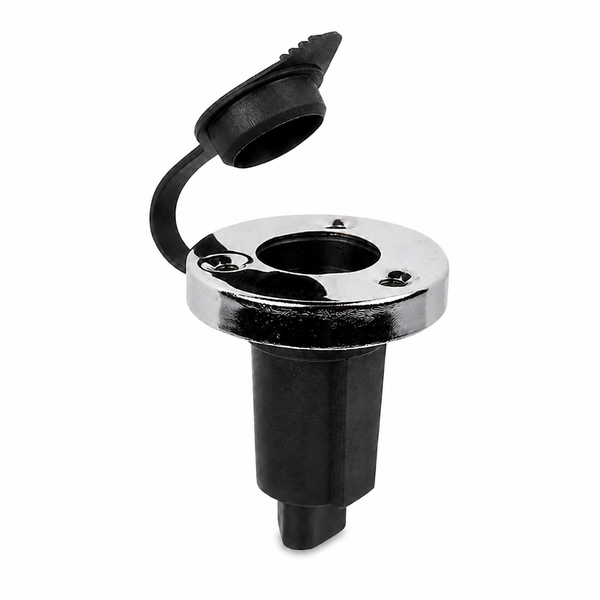 Seachoice 50-08331 Spare 3-Pin Light Base Assembly Chrome Plated with Plastic Insert - Product View