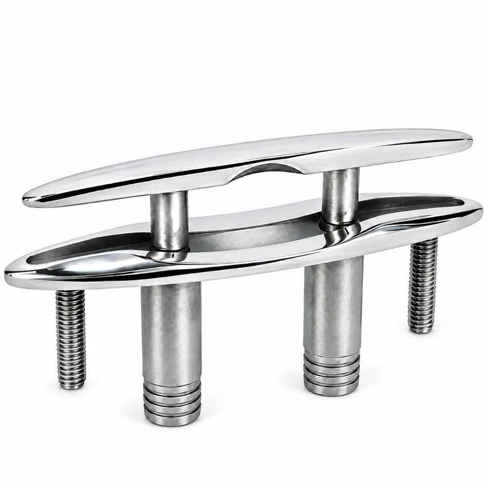 Seachoice 50-30042 Pull-Up Cleat with Studs 5" 316 Stainless Steel - secondary product image