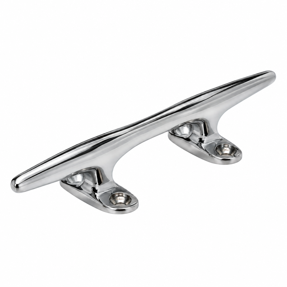 Seachoice 50-30301 Hollow Base Yacht Cleat 5-1/2" L x 1-1/4" H Chrome-plated polished cast brass - Product View
