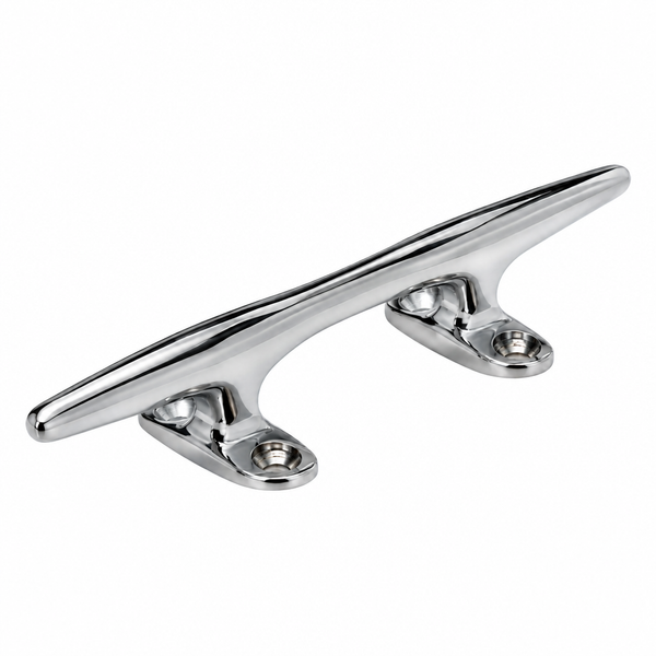 Seachoice 50-30311 Hollow Base Yacht Cleat 6-1/2" L x 1-1/4" H Chrome-plated polished cast brass - Product View