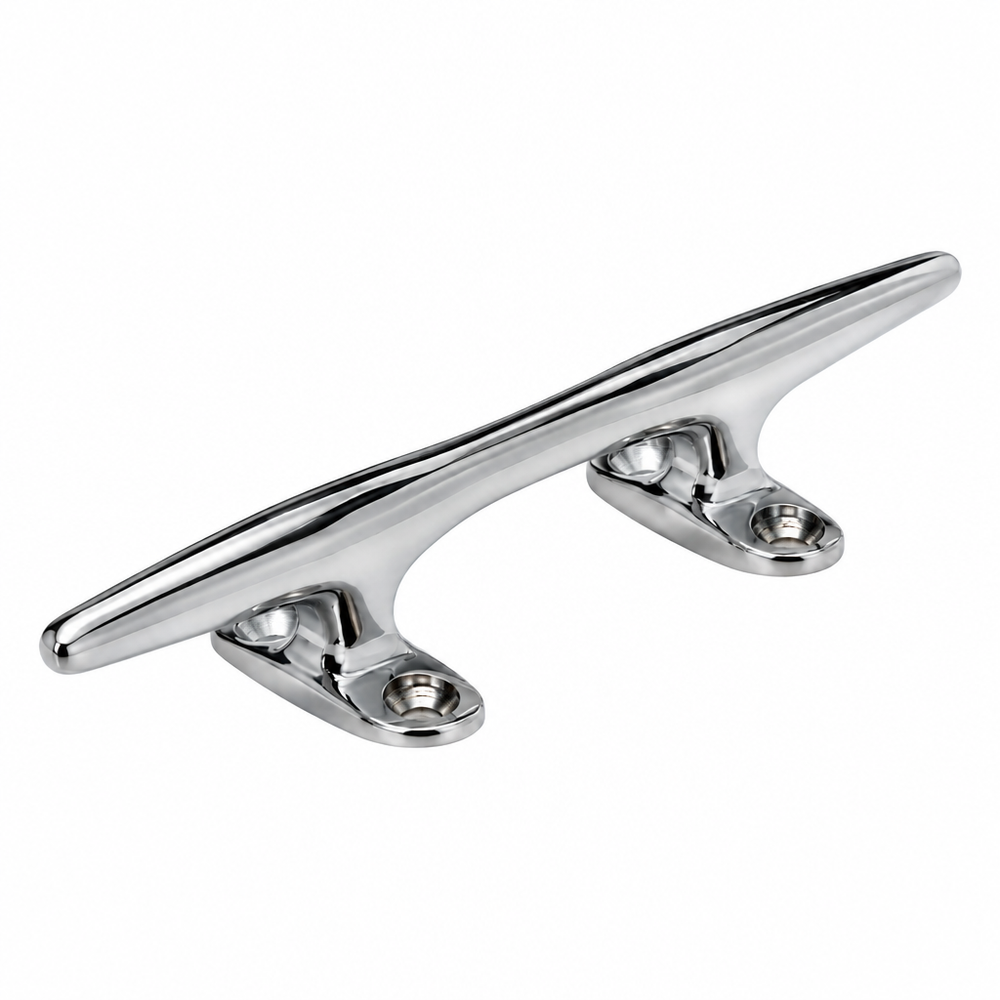 Seachoice 50-30311 Hollow Base Yacht Cleat 6-1/2" L x 1-1/4" H Chrome-plated polished cast brass - Product View