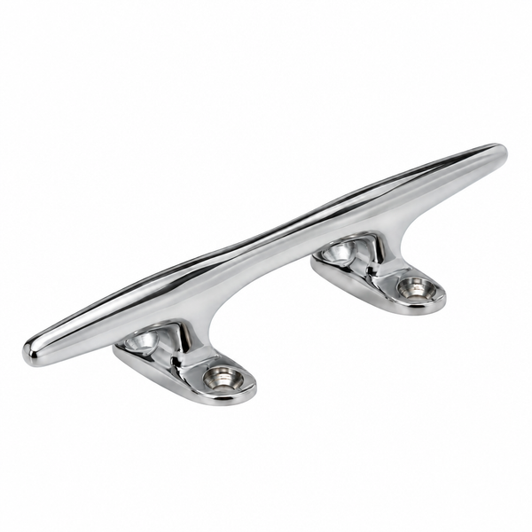 Seachoice 50-30321 Hollow Base Yacht Cleat 8" L x 1-3/4" H Chrome-plated polished cast brass - Product View