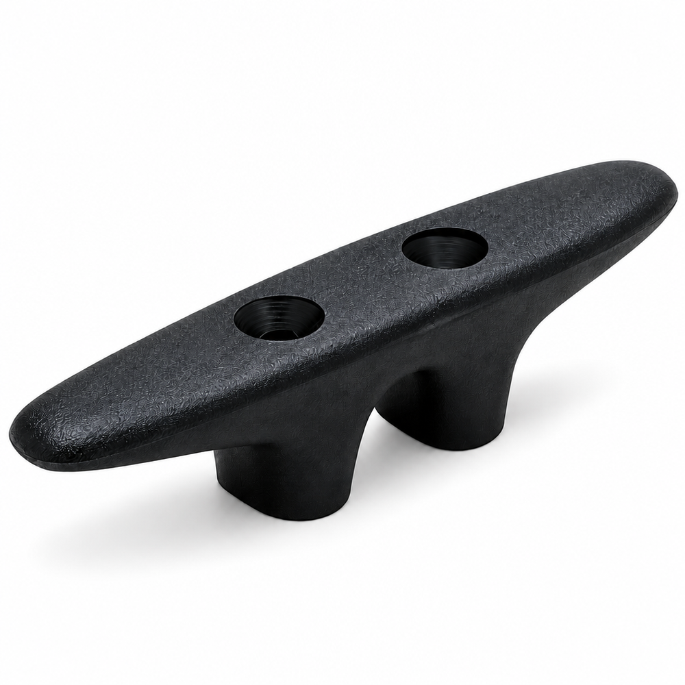 Seachoice 50-30800 Black Nylon Open-Base Cleat 4-1/2" Black Nylon - Product View