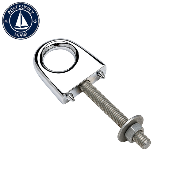 Seachoice 50-33531 Single Stem Bow Eye 3/8" x 3" Zamak with Perma-Plate Finish