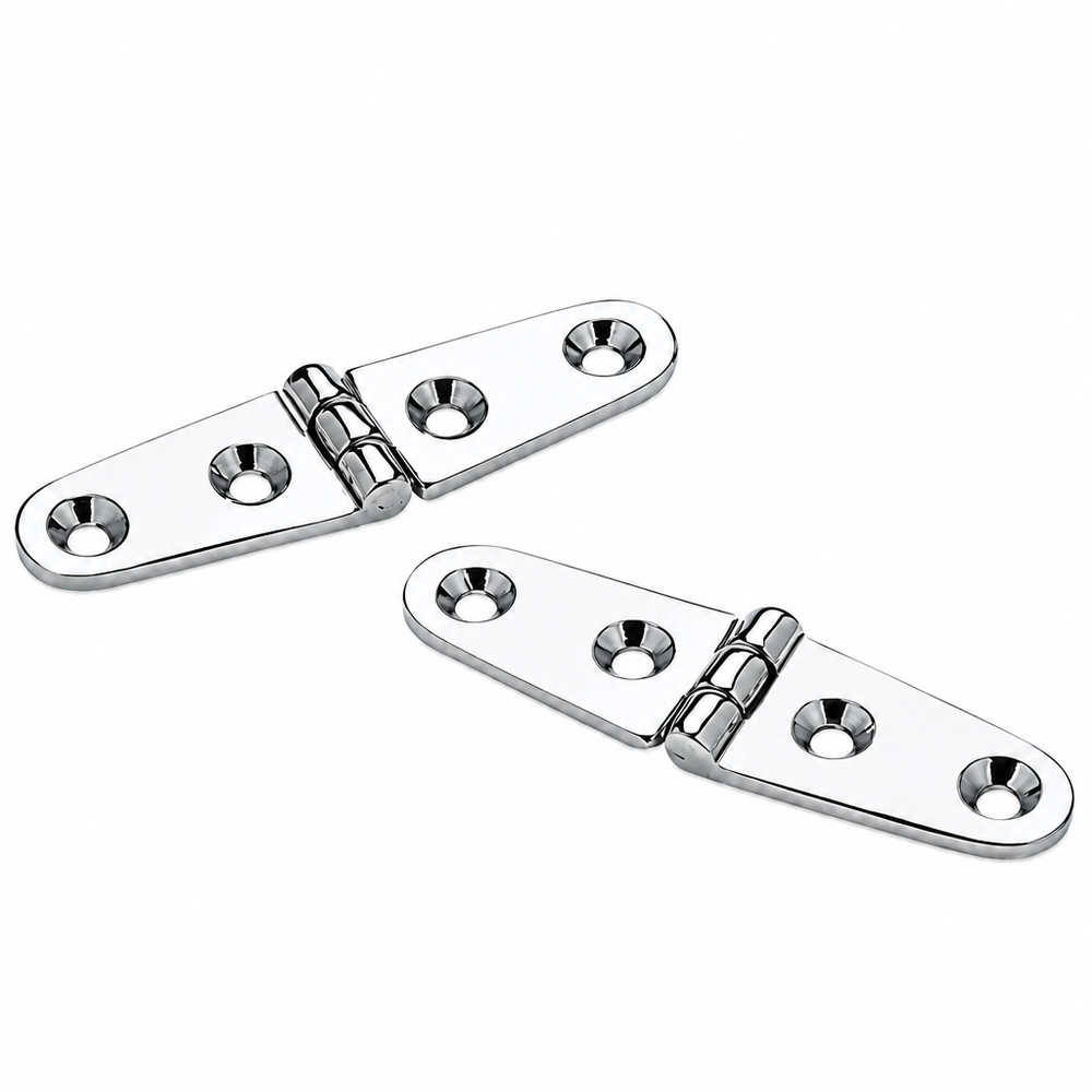 Seachoice 50-33821 Marine Strap Hinge 4" x 1-1/8" Chrome-Plated Brass - secondary product image