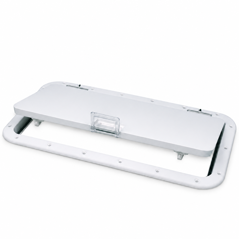 Seachoice 50-39161 10" x 20" Hinged Marine Access Hatch Arctic White - Product View