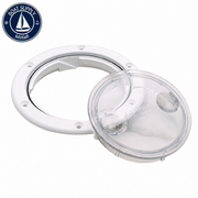 Seachoice 50-39291 Twist 'N' Lock Deck Plate 4-1/2" White w/Clear Insert