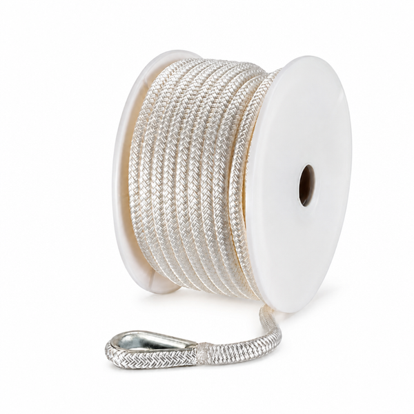 Seachoice 50-42121 Double Braid Nylon Anchor Line 1/2" x 100' White - Product View
