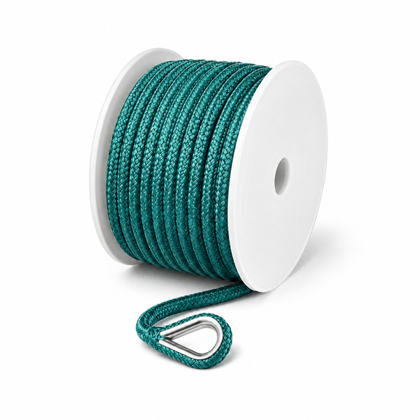 Seachoice 50-42211 Double Braid Nylon Anchor Line 3/8" x 100' Teal - Product View