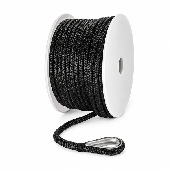 Seachoice 50-42281 Double Braid Nylon Anchor Line 1/2" x 150' Black - Product View