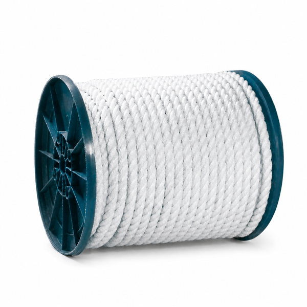 Seachoice 50-42830 3/4" x 600' White 3-Strand Twisted Nylon Rope Roll - Product View