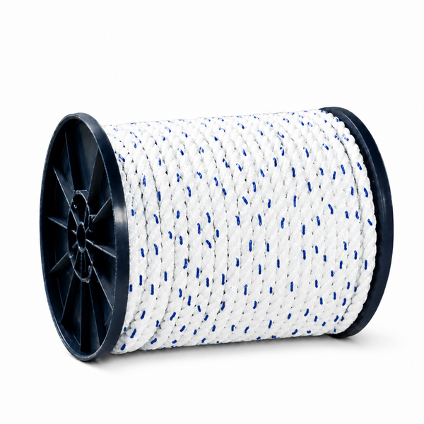 Seachoice 50-47850 5/16" x 600' White Twisted Premium Nylon Anchor Line with Blue Tracer - Product View