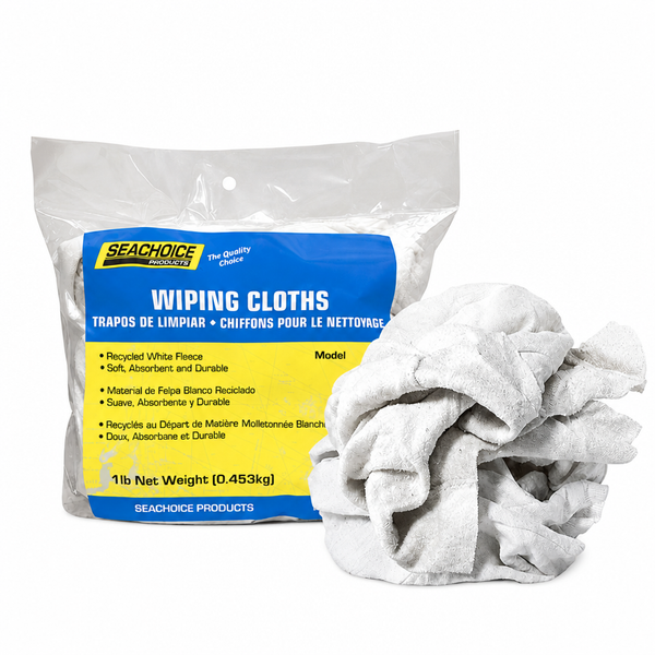 Seachoice 50-90004 Recycled White Fleece Wiping Cloths 1 lb - Product View