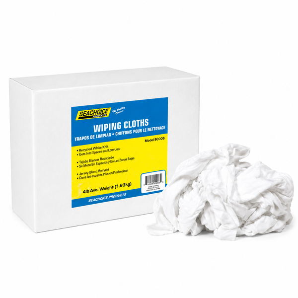 Seachoice 50-90006 Recycled White Knits Wiping Cloths 4 lb Box 4 lb box - Product View
