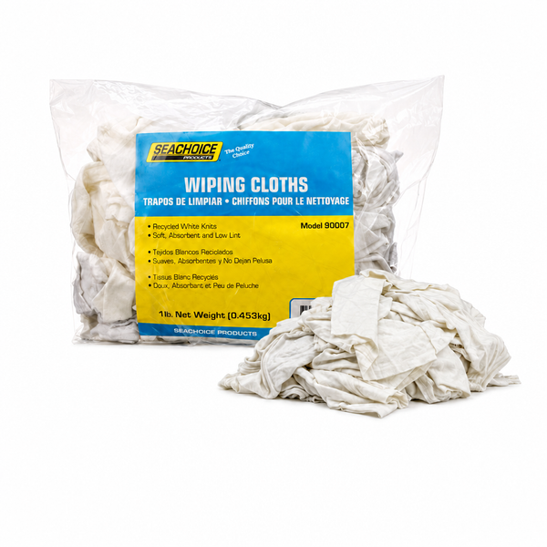 Seachoice 50-90007 Recycled White Knits Wiping Cloths 1 lb Bag - Product View