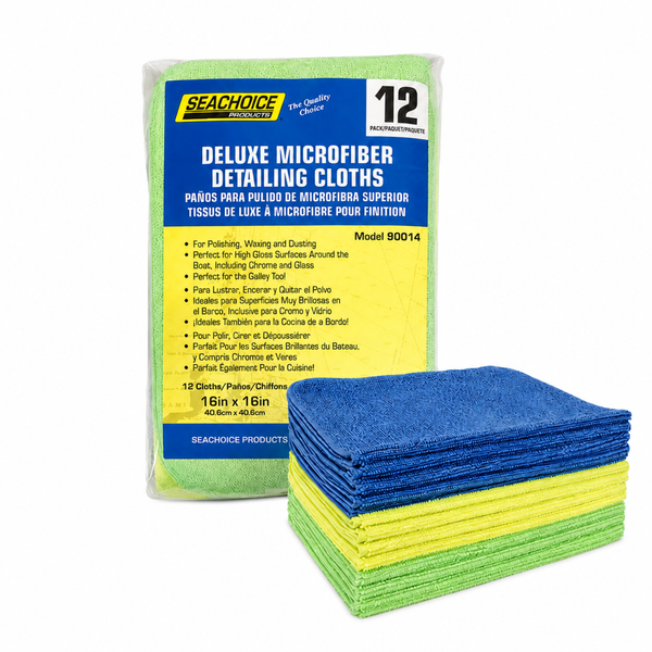 Seachoice 50-90014 Deluxe Microfiber Detailing Cloths 12 Count 14" x 14" - Product View