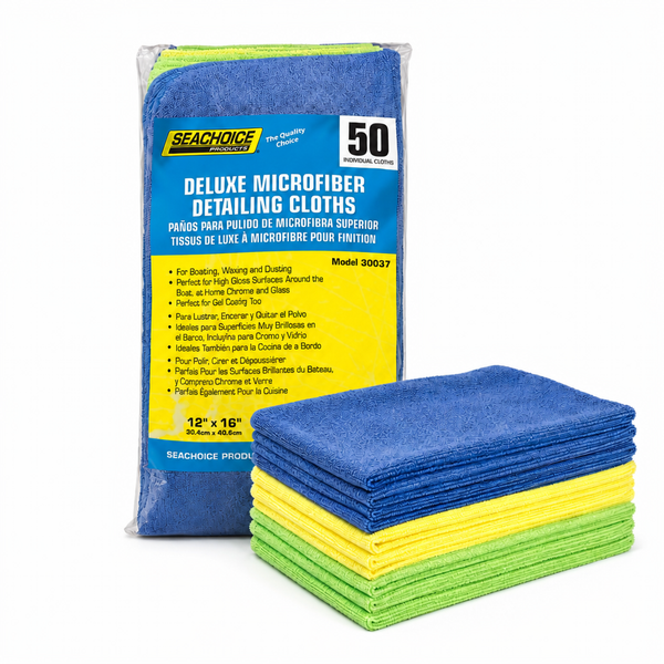 Seachoice 50-90037 Deluxe Microfiber Detailing Cloths 50 Count 14" x 14" - Product View