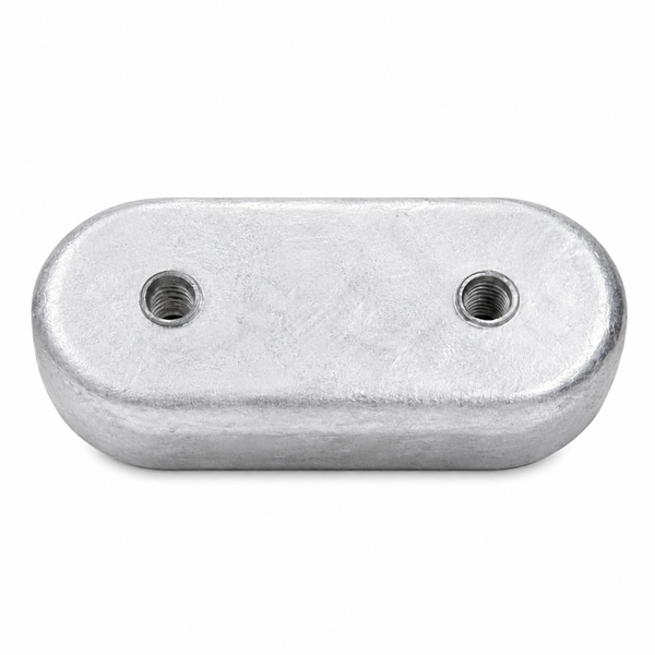 Seachoice 95643 Aluminum Jet / Drive Anode - OVAL W/INSERTS 4-7/16"L - Product View