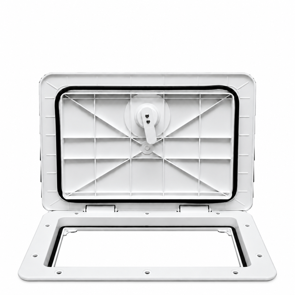 T-H Marine HATL11152DP Sure-Seal Locking Marine Access Hatch 11" x 15" Polar White - Product View