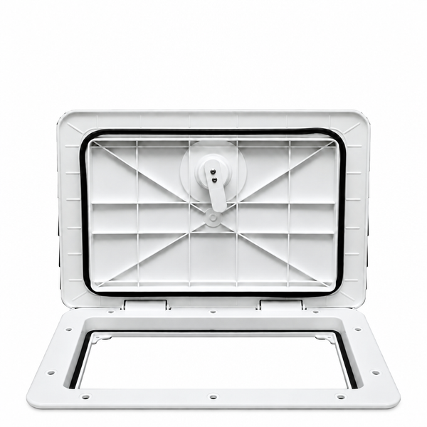 T-H Marine HATL13302DP Sure-Seal Locking Marine Access Hatch 13" x 30" Polar White - Product View